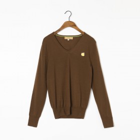 100 Cashmere Sweater Women Worsted Yarn Extra Thin Brown Embroidery Sweaters Warm Soft Solid Natural Fabric High Quality